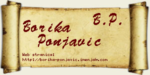 Borika Ponjavić vizit kartica